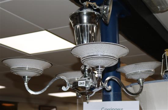 An Art Deco ceiling lamp